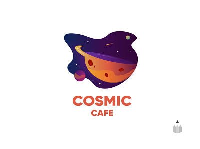 Coffee Cafe | Daily Logo Challenge Day 6 coffee coffee shop cosmic cafe dailylogochallenge dailylogodesign illustration logo logo designer outer space pun space