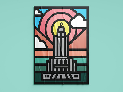 Lincoln through a Draplin Lens aaron draplin capitol city colorful ddc design draplin drawing illustration lincoln midwest mockup nebraska poster state capitol thick lines vector