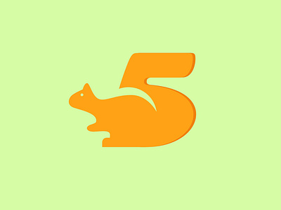 5 | Squirrel Typography design flat illustration typography vector