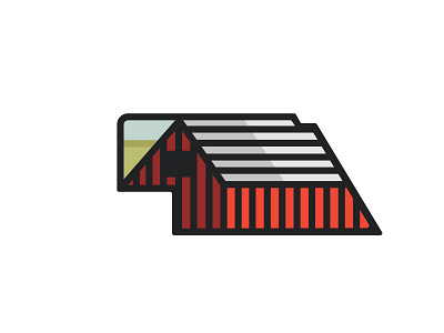 Barns of Nebraska design flat illustration vector