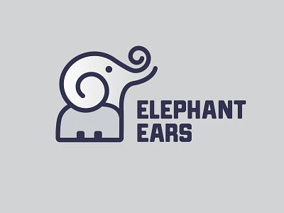 Elephant Ears Food Truck Logo design flat illustration logo typography vector