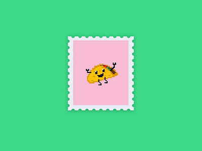 Pixel Taco | Stamp Series design flat illustration pixel stamp vector