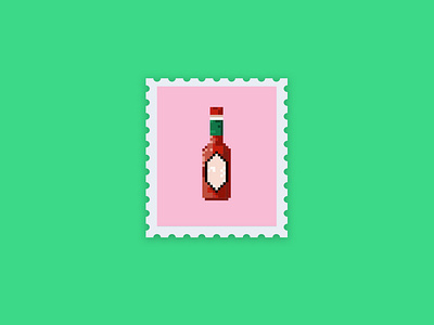 Pixel Tabasco | Stamp Series 8bit design flat hot icon illustration pixel sauce tabasco vector