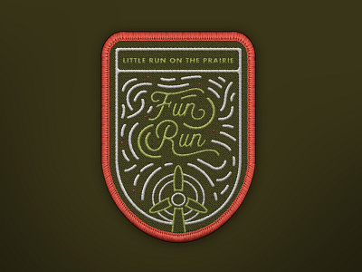 Fun Run | Patch badge branding design embroider embroidered fun run illustraion patch prairie run running vector wind tourbine
