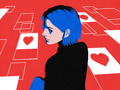 Instagram black blue dating app datingapp digital facebook girl illustration influencer instagram ladies like love phone red sns social tinder women women in illustration