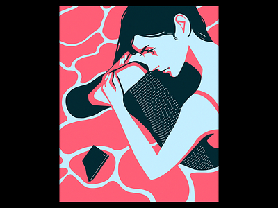Instagram girl illustration love minimal phone pink sns tiktok