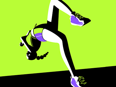 High Jump athlete character competition figure geometric green gym high jump jump movement neon olympics sport sports track and field vector victory woman women workout