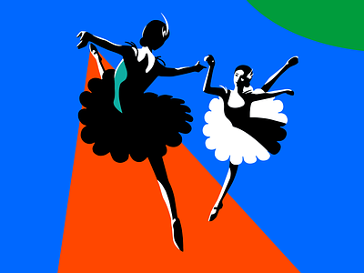 Odette and Odile ballerina ballet black swan character choreography dance disney duality fairy tale gemetric jump movement music odette odile pose simple swan lake vector women