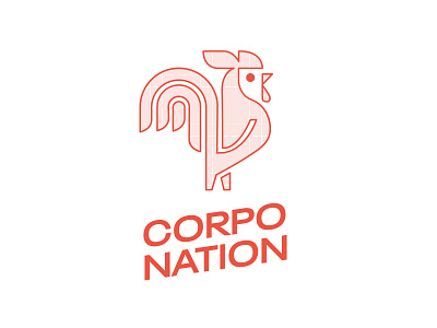 Brand - Identity - Corpo Nation 80s brand branding coq design dots french graphic design identity logo logotype minimal nation proud red retro retro logo rooster vector vintage