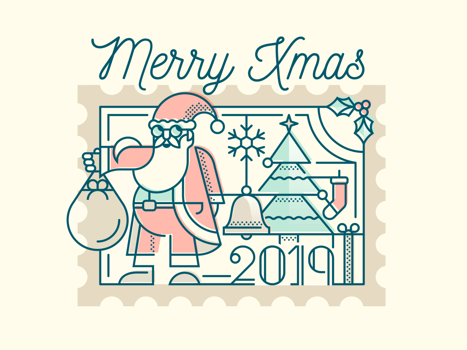 Santa Stamp by Sam Jones on Dribbble