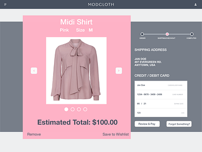 Checkout Page checkout page clothing website dailyui design ui xd