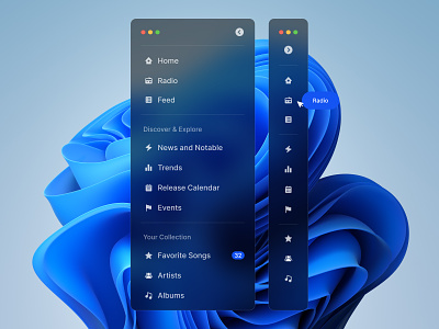 Music Sidebar - Glass #4 11 app design inspiration ui windows