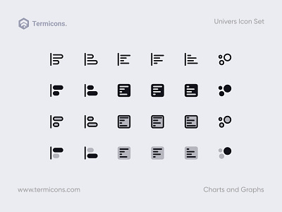 Termicons | Charts and Graphs app brand branding character design flat icon illustration logo termicons ui