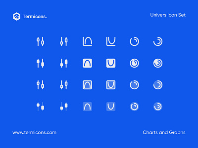 Termicons | Charts and Graphs app brand branding character design flat icon illustration logo termicons ui