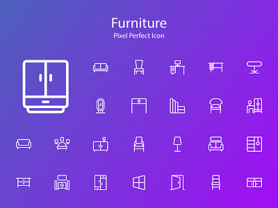 Furniture Icon app blue brand branding character clean design flat icon identity illustration illustrator ios lettering logo minimal mobile type typography vector