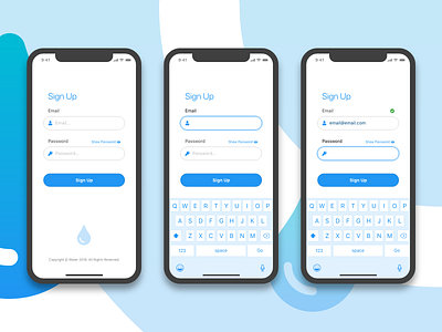 Daily UI 001 Sign Up adobexd app blue branding clean concept creative dailyui design digital flat ios iphone minimal mobile simple ui ui design ux vector