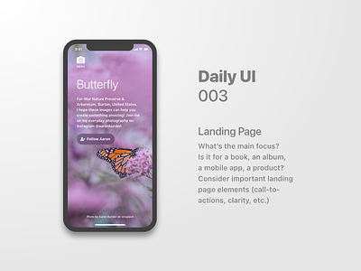 Daily UI 003 Landing Page 003 adobexd app branding clean creative dailyui design digital flat ios iphone minimal mobile purple simple ui ui design ux vector