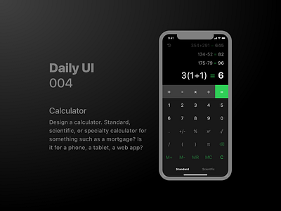 Daily UI 004 Calculator 004 adobexd app branding clean concept creative dailyui dark design digital flat ios iphone minimal mobile simple ui ux vector