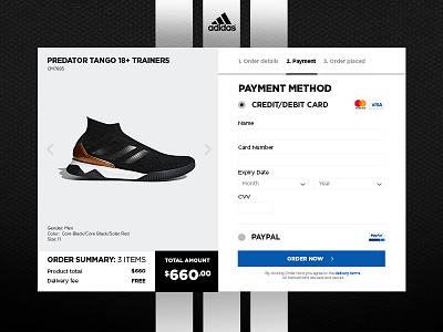 Adidas Checkout page