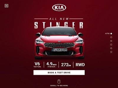 Kia Stinger Landing Page landing page ui design