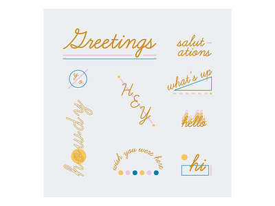 Ways to say Hello adobeillustrator boldcolors design fun hi typography words
