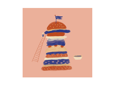 How hungry are you today? art burger gouache illustration procreate