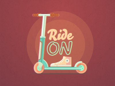 Ride on converse illustration retro ride scooter