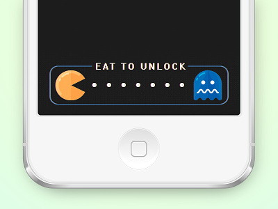 Eat to unlock iphone lockscreen lockslider packman slider ui
