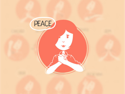 Peace to you character human illustration language peace sign singlanguage woman