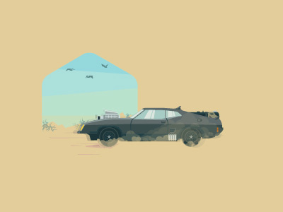 Interceptor - Mad Max 2 car desert illustration interceptor mad max movie