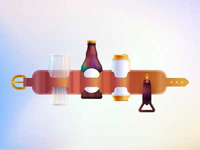Beer Belt beer beer can belt bottle glass illustration