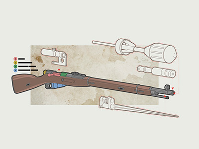 Mosin-nagant illustration rifle weapon