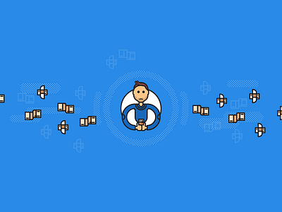 Flying away money fly illustration man money