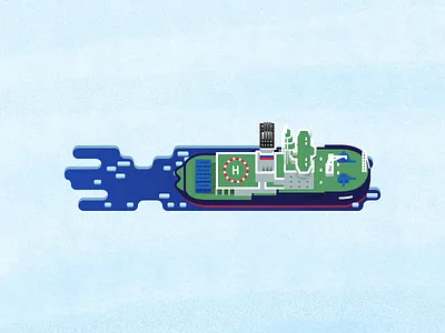 Icebreaker "Moskva" arctic ice icebreaker illustration ship