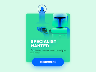 Recommendation boba fett headhunter hire hiring illustration jango fett ui wanted web webdesign