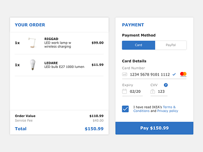 Daily UI 002 - IKEA Checkout 002 checkout dailyui digital form ui ui design ux