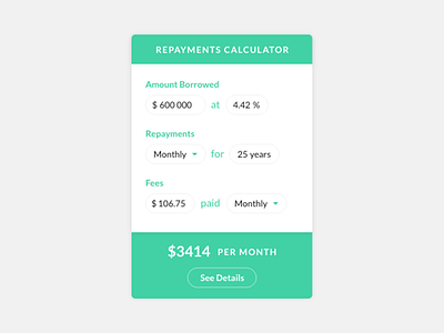 Daily UI 004 - Mortgage Repayments Calculator 004 calculator dailyui digital mortgage ui ux