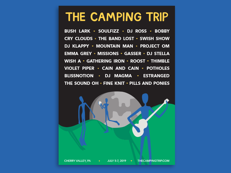 The Camping Trip Music Festival - Posters brand design brand identity branding design festival festival branding illustration music music festival visual design visual identity