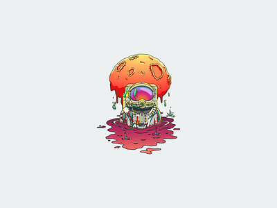 Stuck In Bloodmoon astronaut blood moon dribbble gradation grime illustration inkscape moon