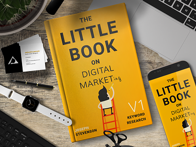 The Little Book On Digital Marketing book cover black book cover digital marketing ebook graphic design handwriting ladder marketing orange red vector
