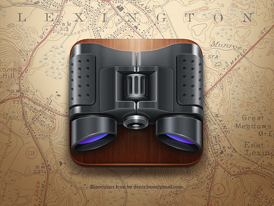 Binoculars iOS icon binoculars icon icons illustration ios map wood