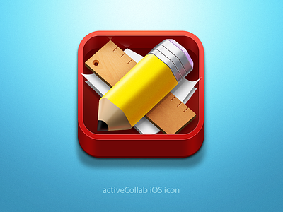 Activecollab Icon - WIP activecollab belgrade blue box denis icon icons illustration interface ios pen pencil photoshop red ruler serbia ui ux yellow