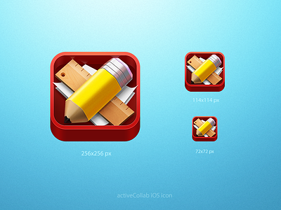 Activecollab Icon - size preview activecollab belgrade blue box denis icon icons illustration interface ios pen pencil photoshop red ruler serbia ui ux yellow