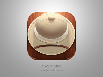 Adventurer iOS icon 3d adventurer denis dsgn hat icons illustration illustrator ios photoshop safari wood