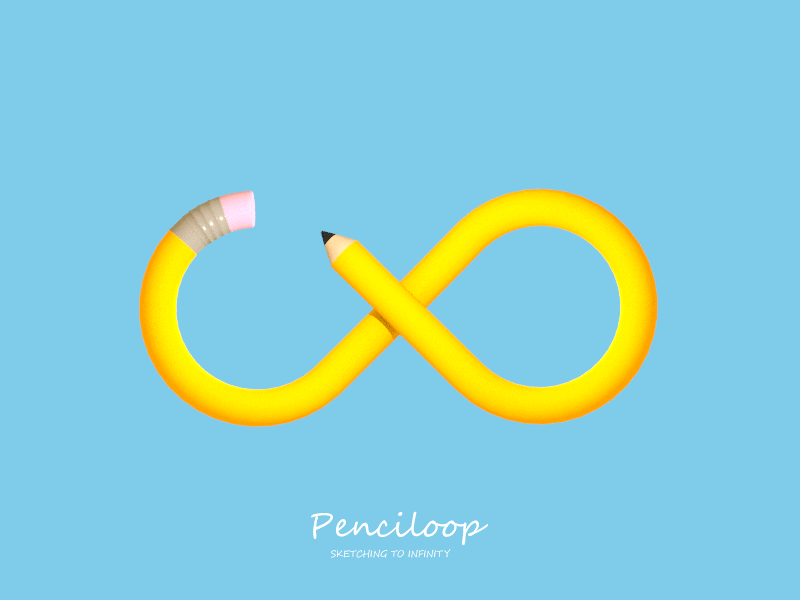 Penciloop 3d animation gif loop pencil sketching