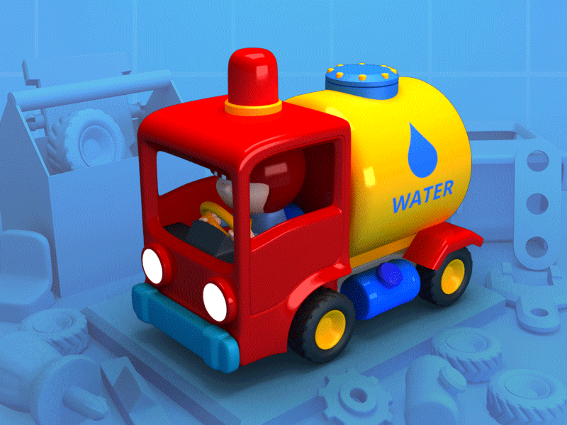 Water Truck Animation 3d animation game design games gif toy truck