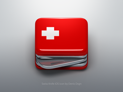 Swiss Knife iOS icon 3d apple icon illustration ios knife swiss