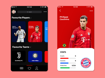 Football App UI Design football sports ui design