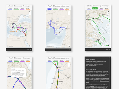 Map of Paul's Journeys data visualisation maps mobile