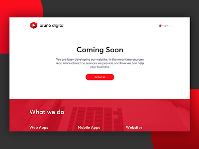Bruno Digital - Coming Soon agency coming soon ui website